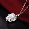 Street 925 Stamped Silver Pretty Rose Flowers Pendant Necklace for Women party wedding Jewelry Popular Gift
