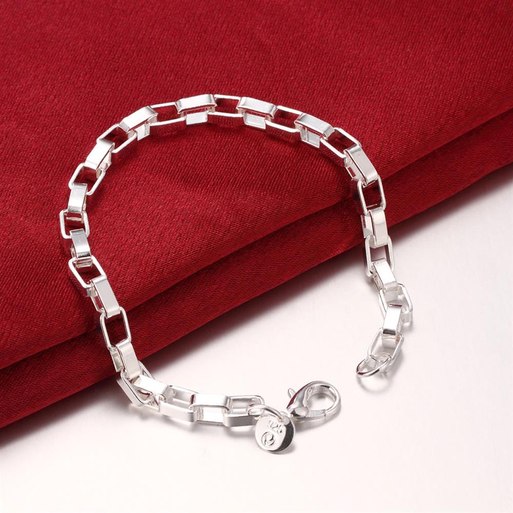 Street Classic 5MM box geometry chain 925 sterling silver Bracelet for man woman  jewelry Wedding party gifts