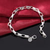Street Classic 5MM box geometry chain 925 sterling silver Bracelet for man woman  jewelry Wedding party gifts
