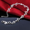 Street wild Beautiful romantic heart flowers 925 sterling silver Bracelet for woman fine jewelry Wedding party gifts