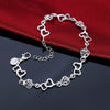 Street wild Beautiful romantic heart flowers 925 sterling silver Bracelet for woman fine jewelry Wedding party gifts