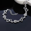 Street wild Beautiful romantic heart flowers 925 sterling silver Bracelet for woman fine jewelry Wedding party gifts