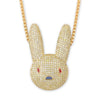 Style Hip Hop Zircon Cartoon Rabbit Pendant Necklace Cute Animal Men's Casual Jewelry