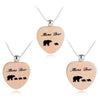 Style Jewelry Wood Mama bear Animal Love Heart Shape Pendant Necklace Beads Chain Collar Choker Necklace Jewelry