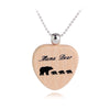Style Jewelry Wood Mama bear Animal Love Heart Shape Pendant Necklace Beads Chain Collar Choker Necklace Jewelry