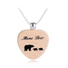 Style Jewelry Wood Mama bear Animal Love Heart Shape Pendant Necklace Beads Chain Collar Choker Necklace Jewelry
