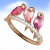 New Style Men And Women Rings Animal Jewels 3 Birds Inlaid Anillos Jewelry Electroplated Rose Gold Ornaments Rings Anillos