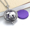 Style Retro Elephant Pattern Pendant Necklace Round Metal Pendant Openable Perfume Smell Necklace Pendant Retro Jewelry