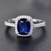 New Style White/Yellow/Purple/Blue/Green/Pink Crystal Rings For Women Silver Colorful Ring Fashion Jewelry