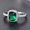 New Style White/Yellow/Purple/Blue/Green/Pink Crystal Rings For Women Silver Colorful Ring Fashion Jewelry