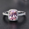 New Style White/Yellow/Purple/Blue/Green/Pink Crystal Rings For Women Silver Colorful Ring Fashion Jewelry