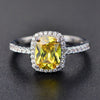 New Style White/Yellow/Purple/Blue/Green/Pink Crystal Rings For Women Silver Colorful Ring Fashion Jewelry