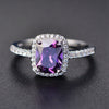New Style White/Yellow/Purple/Blue/Green/Pink Crystal Rings For Women Silver Colorful Ring Fashion Jewelry