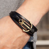 Styles  Anchor Bracelet Men Genuine Leather Bracelet Male Stainless Steel Bracelets Women Preferred Gift Pulseras