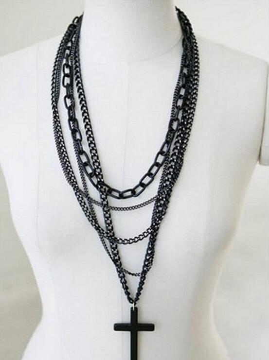 New Stylish Retro Women Cross Bib Pendant Fashion Long Chain Charm Necklace Jewelry Girls