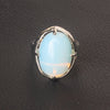 Stylish Silver Plated Oval Mix-Crystal Stone Resizable Quartz Clear Crystal Ring  Jewelry Ring 1PCS