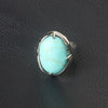 Stylish Silver Plated Oval Mix-Crystal Stone Resizable Quartz Clear Crystal Ring  Jewelry Ring 1PCS