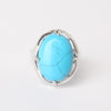 Stylish Silver Plated Oval Mix-Crystal Stone Resizable Quartz Clear Crystal Ring  Jewelry Ring 1PCS