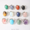 Stylish Silver Plated Oval Mix-Crystal Stone Resizable Quartz Clear Crystal Ring  Jewelry Ring 1PCS