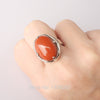Stylish Silver Plated Oval Mix-Crystal Stone Resizable Quartz Clear Crystal Ring  Jewelry Ring 1PCS