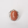 Stylish Silver Plated Oval Mix-Crystal Stone Resizable Quartz Clear Crystal Ring  Jewelry Ring 1PCS
