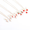 Sweet Enamel Alloy Pendant Chain earrings Necklace Set Fruit Animal  Sets Jewelry Gifts