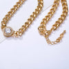 Tendency Crystal Pendent CZ Zirconia Choker Necklace For Woman Gold Silvery Cuban Chain Punk Necklaces Vintage Jewelry 2022