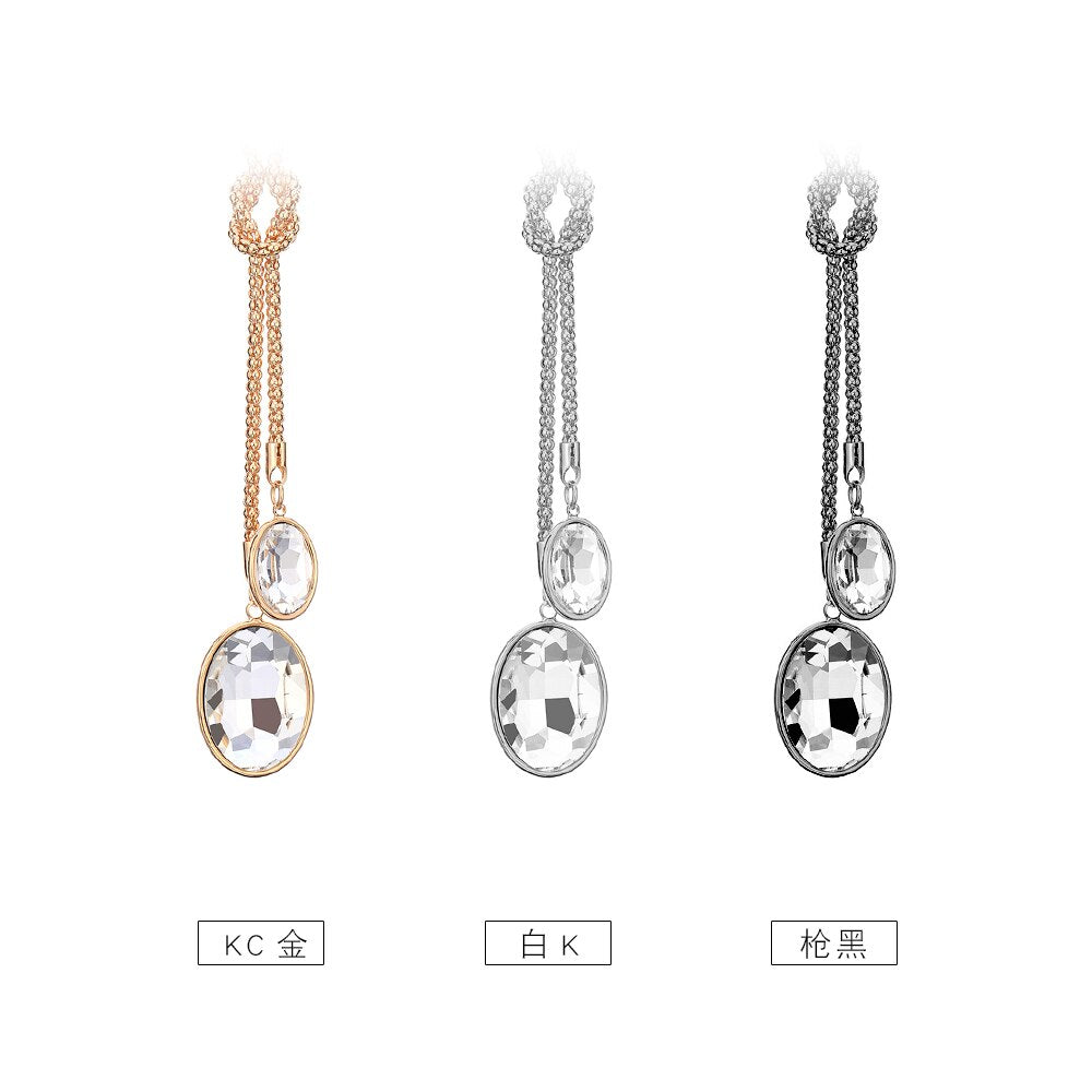 Tendency Tie Crystal Pendant Necklace With Gold Rhinestone Decorated For Women Lucky Jewelry Female Gift 2022