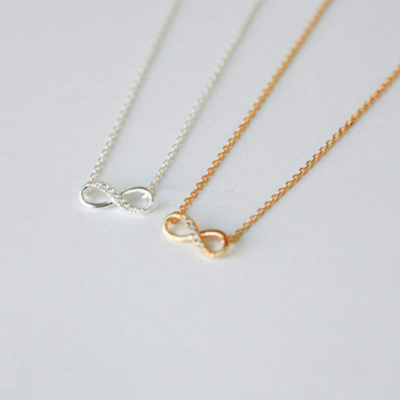 New Tiny Infinity Endless Love Women Necklace Jewelry Simple Cute Pendant Chain Female Popular Elegant Necklace