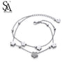 New Top Quality SILVERAGE Real 925 Sterling Silver Bracelets Fine Jewelry for Women Star Two Layered Bracelets girl party gift