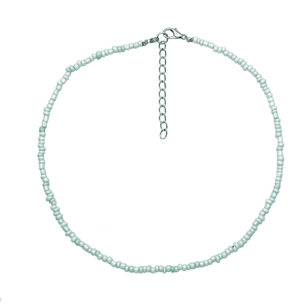 Trend 4mm Choker  Bohemia Short Necklace Hand Beaded Color Bead Necklace