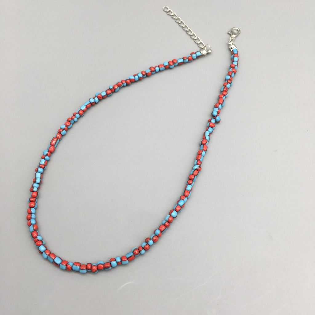 Trend 4mm Choker Bohemia Short Necklace Hand Beaded Colorlful Female Necklace For Party Beach Jewlery