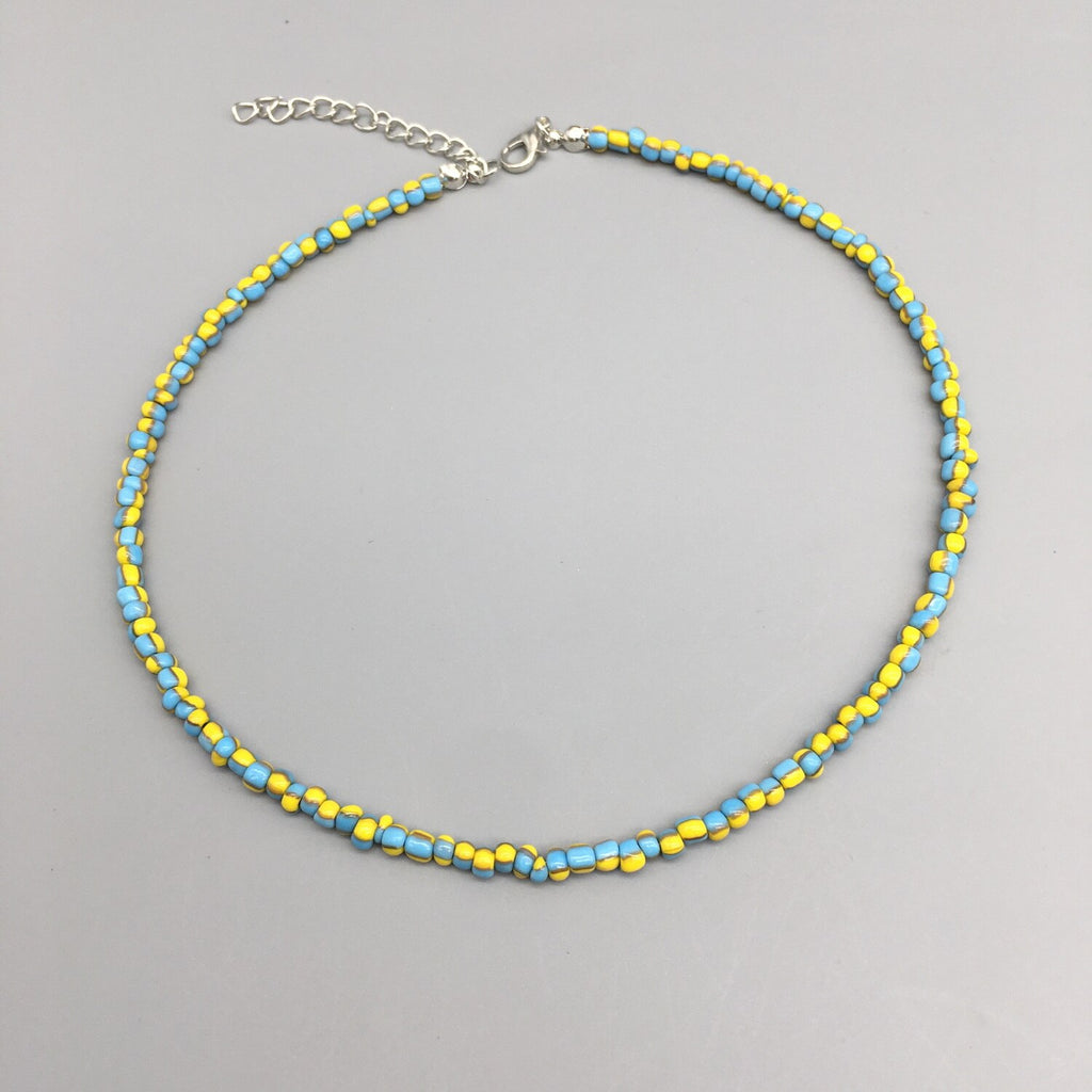 Trend 4mm Choker Bohemia Short Necklace Hand Beaded Colorlful Female Necklace For Party Beach Jewlery