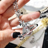Trend Crystal Saturn Necklace For Women Wedding Jewelry Ins Style  Planet Sweater Chain Chain For Girl Jewelry