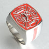 Trendy American Firefighter Ring Men's Ring Metal Silver Plated Ring Accessories Party Jewelry