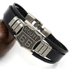 Trendy American Route 66 Printed Pattern Bracelet Men's Bracelet Metal Multilayer Leather Bracelet Accessories Party Jewelry