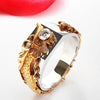 Trendy Animal Gold-Plated Dragon Austrian Rhinestone Inlaid Ring Men's Ring Bohemian Crystal Inlaid Ring Accessories Jewelry