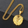 Trendy Animal Long Hair Lion Head Pendant Necklace Men's Necklace Metal Sliding Inlaid Crystal Necklace Accessories Jewelry