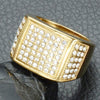 Trendy Austrian Rhinestone Inlaid Ring Men's Ring Bohemian Crystal Inlaid Metal Ring Accessories Party Jewelry
