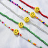 Trendy Beaded Choker Colorful Transparent Daisy Flower Smiley Necklace for Women Summer Jewelry