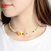 Trendy Beaded Choker Colorful Transparent Daisy Flower Smiley Necklace for Women Summer Jewelry