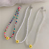 Trendy Beaded Choker Colorful Transparent Smiley Necklace for Women Summer  Jewelry