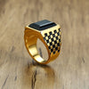 Trendy Bohemian Blue Crystal Inlaid Ring Men's Ring Metal Gold-Plated Crystal Inlaid Ring Accessories Party Jewelry