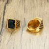 Trendy Bohemian Blue Crystal Inlaid Ring Men's Ring Metal Gold-Plated Crystal Inlaid Ring Accessories Party Jewelry