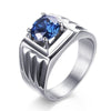 Trendy Bohemian Blue Crystal Inlaid Ring Women's Ring Austrian Rhinestone Inlaid Metal Ring Accessories Party Jewelry