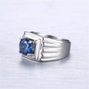 Trendy Bohemian Blue Crystal Inlaid Ring Women's Ring Austrian Rhinestone Inlaid Metal Ring Accessories Party Jewelry