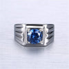 Trendy Bohemian Blue Crystal Inlaid Ring Women's Ring Austrian Rhinestone Inlaid Metal Ring Accessories Party Jewelry