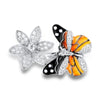 Trendy Bohemian Crystal Inlaid Animal Butterfly Ring for Women Butterfly and Crystal Flower Ring Accessories Jewelry