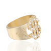 Trendy Bohemian Crystal Inlaid $$ Dollar Shape Ring Men's Ring Metal Gold-Plated Ring Accessories Party Jewelry