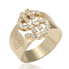 Trendy Bohemian Crystal Inlaid $$ Dollar Shape Ring Men's Ring Metal Gold-Plated Ring Accessories Party Jewelry
